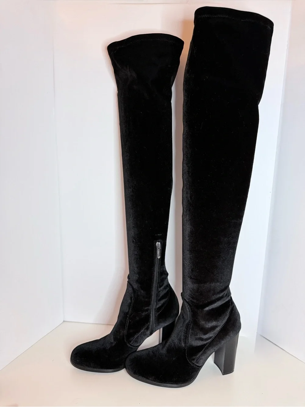 Sam Edelman Black Velvet Over-the-Knee Boots